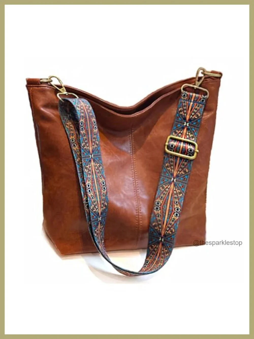 Vegan Leather Hobo Crossbody Bag with Zipper